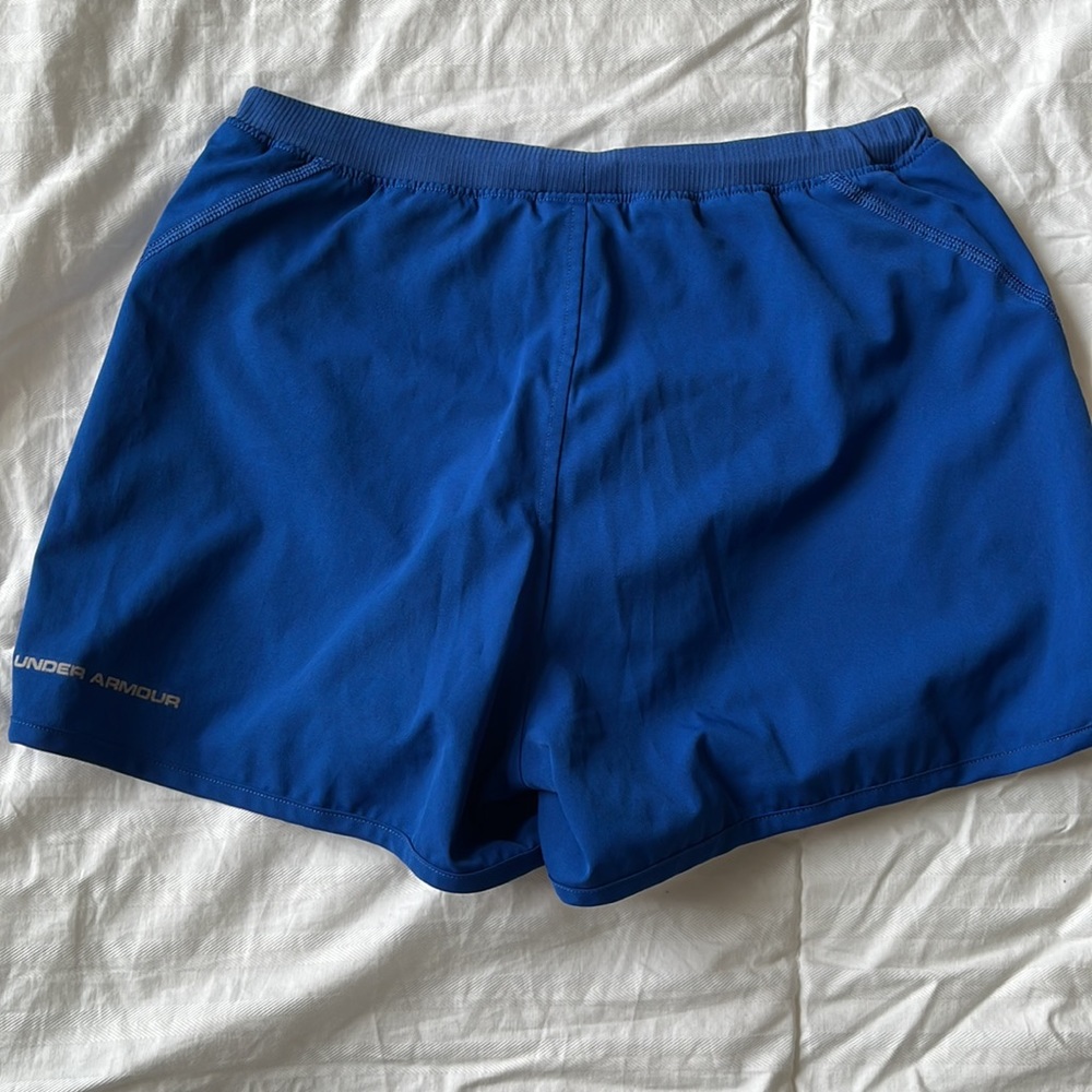 Under Armour Blue Athletic Shorts, lightly worn - Picture 6 of 7